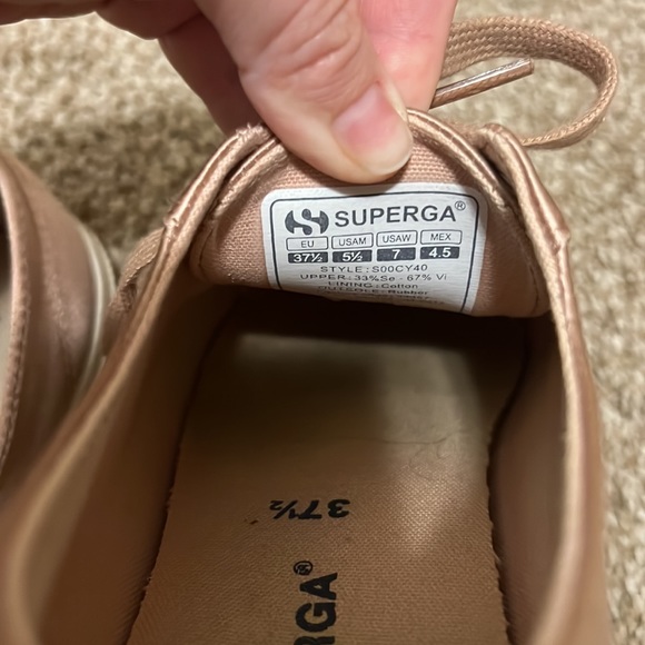 Superga Blush Satin Sneaker - Size 37.5 - Picture 11 of 11